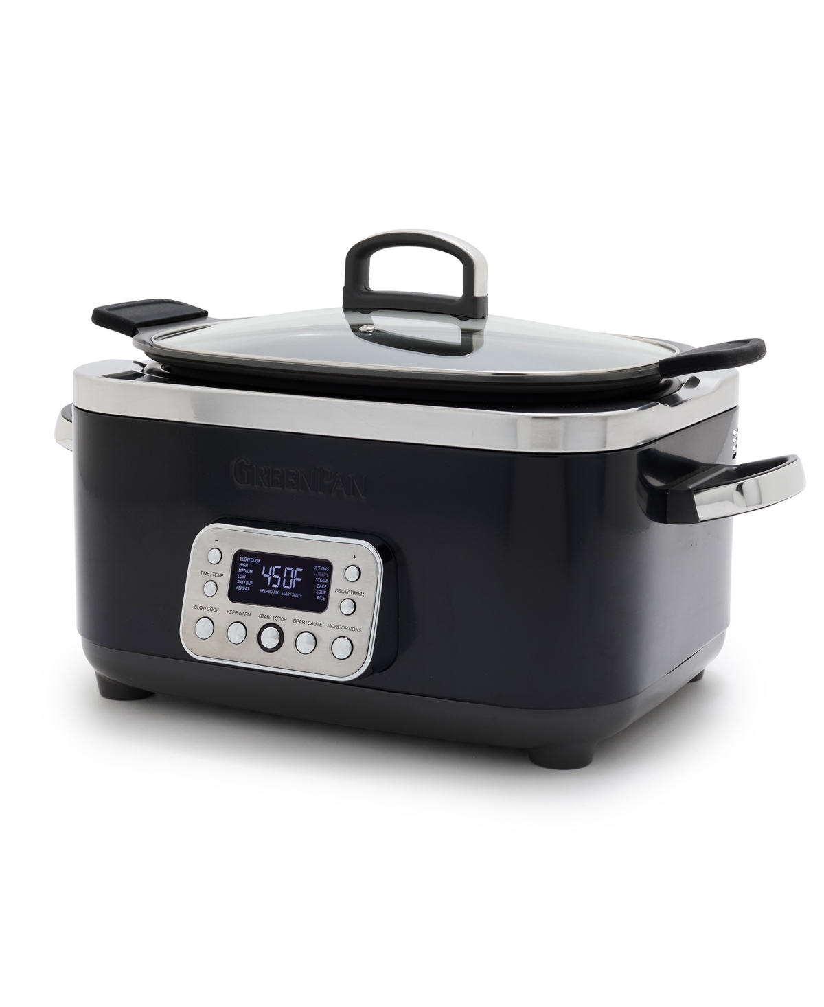 Greenpan Elite 6 Quart Ceramic Nonstick Slow Cooker In Black