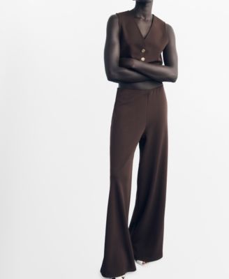 MANGO - Women's Elastic Waist Straight-Fit Pants