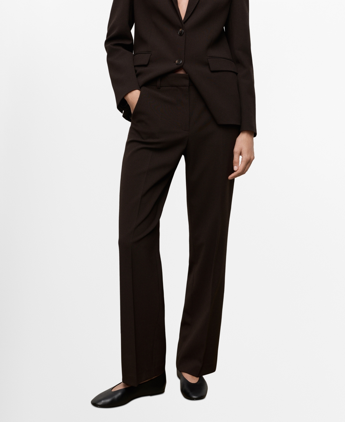 Mango Women's Straight-Fit Suit Pants