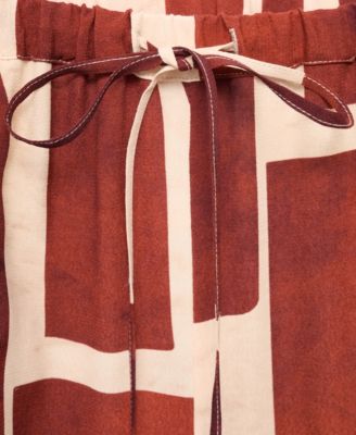 Women's Geometric Pattern Fluid Pants