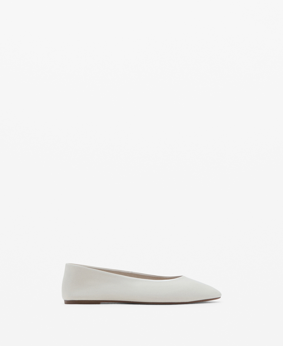 Mango Women's Leather Ballet Flats In White