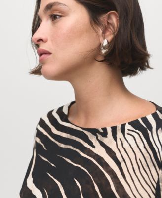 Women's Flared Sleeves Zebra Dress