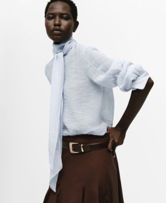 Women's Foulard Detail Textured Blouse