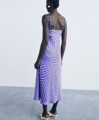 Women's Polka-Dot Satin-Finish Dress
