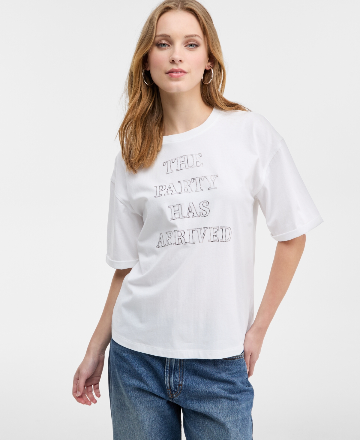 Boss Orange Women's Short-Sleeve Studded Party T-Shirt