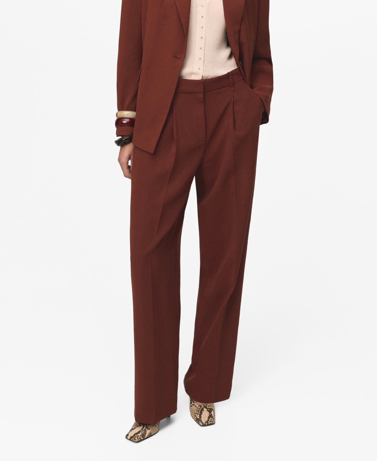 Mango Women's Modal Straight-Fit Pants