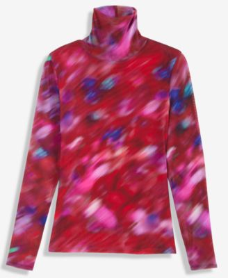 Women's Printed Mock-Neck Top, Macy's Exclusive