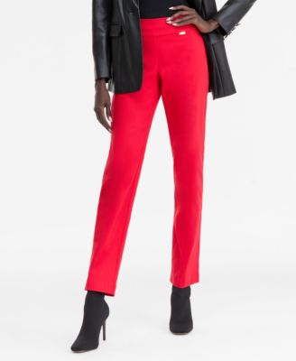 Women's Tummy-Control Pull-On Straight-Leg Pants, Created for Macy's 