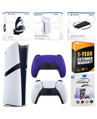 PlayStation 5 Pro Digital Bundle with Disc Drive, Extra Controller, Pulse Elite Wireless Gaming Headset, Vertical Stand, MightySkins Voucher and