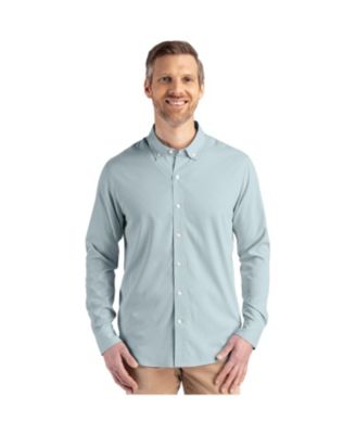 Men's Cutter and Buck Skyline Epic Confidence Recycled Pinstripe Long Sleeve Dress Shirt