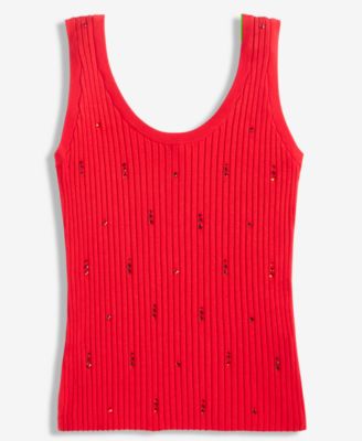 I.N.C. International Concept Women's Embellished Sweater Tank Top, Macy's Exclusive