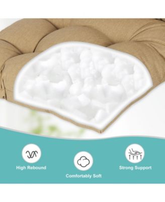 Tufted Rocking Chair Cushion, High Back Chair Cushion with Waterproof and Fade-Resistant, Set of 2