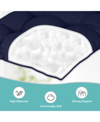 Tufted Rocking Chair Cushion, High Back Chair Cushion with Waterproof and Fade-Resistant, Set of 2