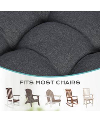 Tufted Rocking Chair Cushion, High Back Chair Cushion with Waterproof and Fade-Resistant, Set of 2