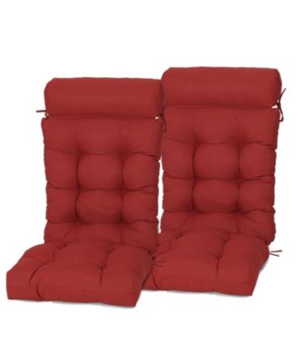 Tufted Rocking Chair Cushion, High Back Chair Cushion with Waterproof and Fade-Resistant, Set of 2