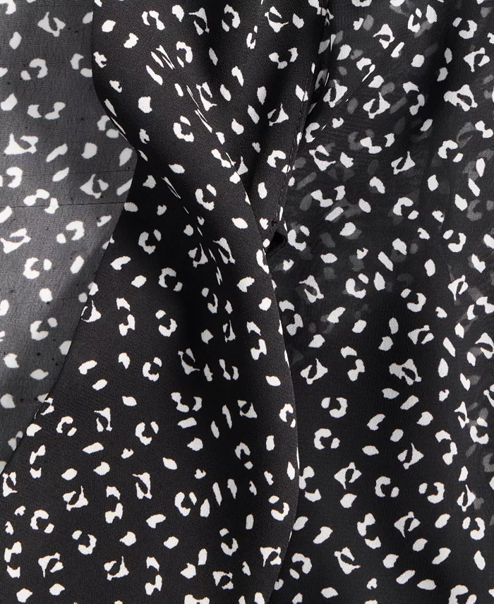 Women's Long-Sleeve Tie-Neck Blouse - thumbnail 4