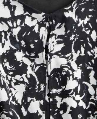 Women's Printed Cold-Shoulder Short-Sleeve Ruffled Top, Macy's Exclusive