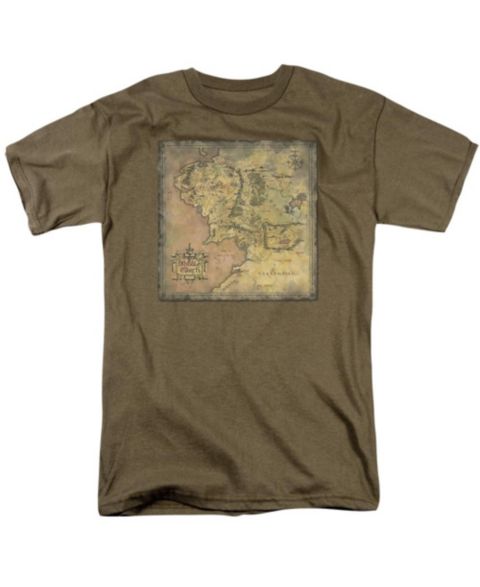 Мужская футболка Lord Of The Rings The Middle Earth Map, цвет: Песочный зелёный