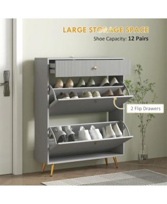 Shoe Cabinet with Adjustable Shoe Rack for Space-Saving and Organized Entryway Storage
