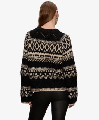 Women's Fair-Isle Crewneck Dropped-Shoulder Sweater