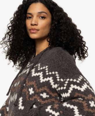 Women's Fairisle Zip-Up Hoodie Sweater