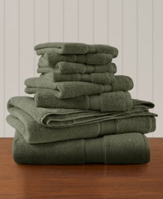 Madison Park Signature Ultra-Soft Cotton Absorbent 8-Pc. Towel Set - Olive Green, Bath Towel Set