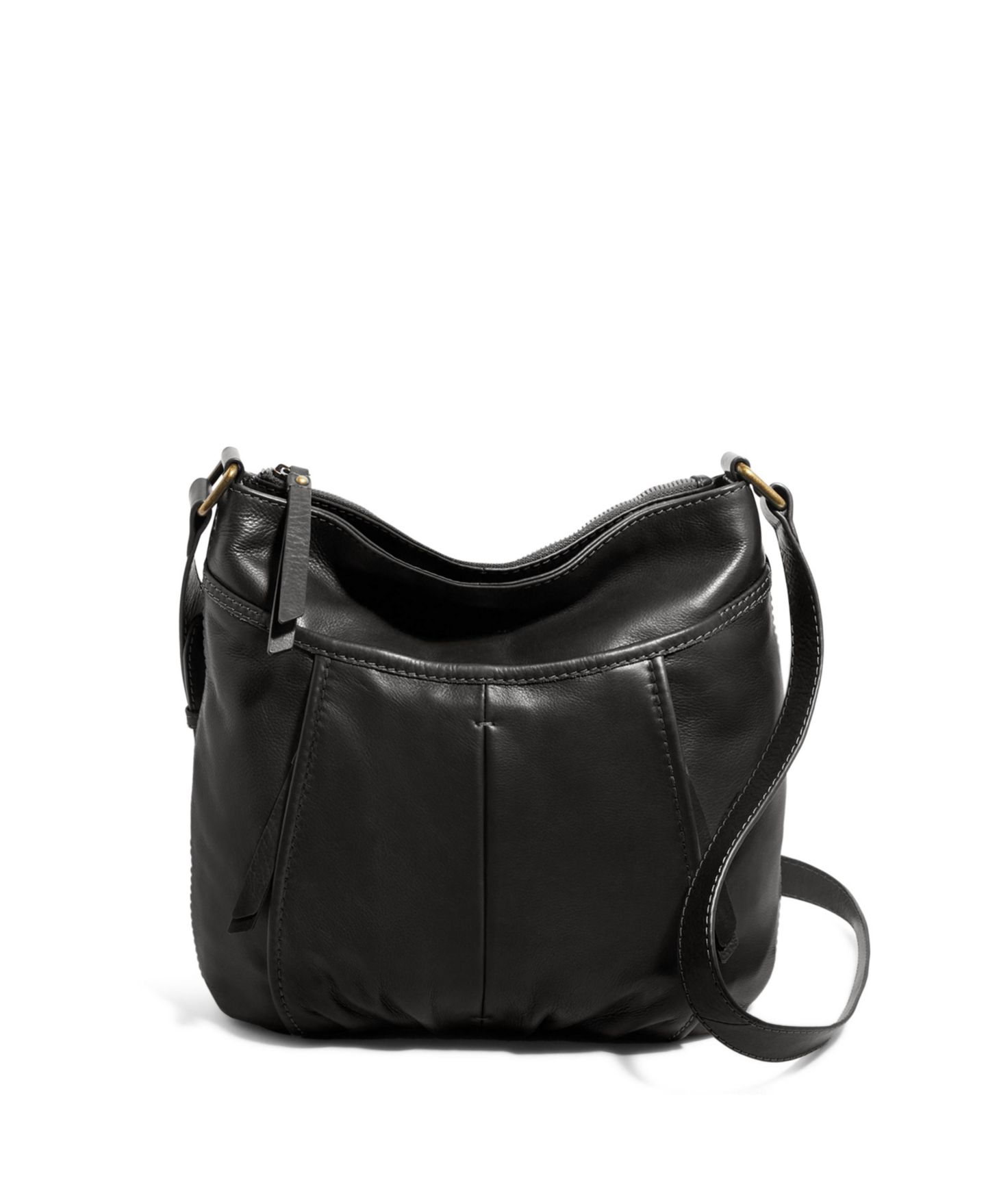 Женская сумка American Leather Co. Lennie Double Entry Crossbody, цвет: Чёрный гладкий — фото 1