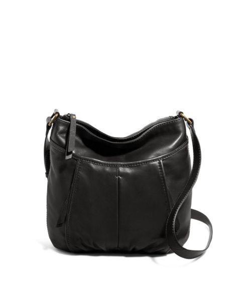 Женская сумка American Leather Co. Lennie Double Entry Crossbody, цвет: Чёрный гладкий