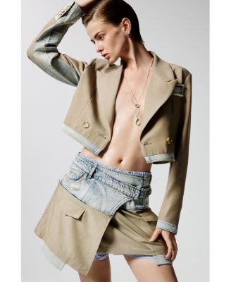 Women's Short bimaterial skirt