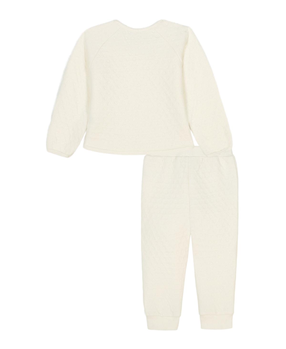 Calvin Klein Baby Girls 2-piece Quilted Crewneck Top And Joggers Set In White