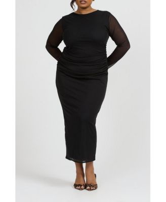 Women's Curve Long Sleeved Midaxi Dress