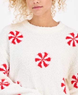 Juniors' Teddy-Knit Long-Sleeve Top