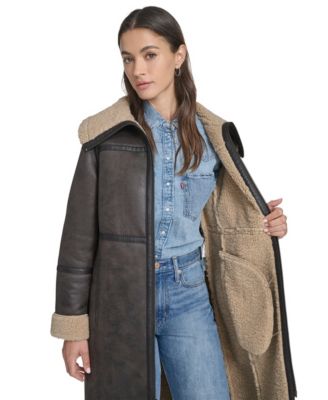 Women's FX Shearling Funnel Coat