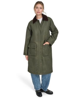 Women's Snap Zipper Long Barn Coat