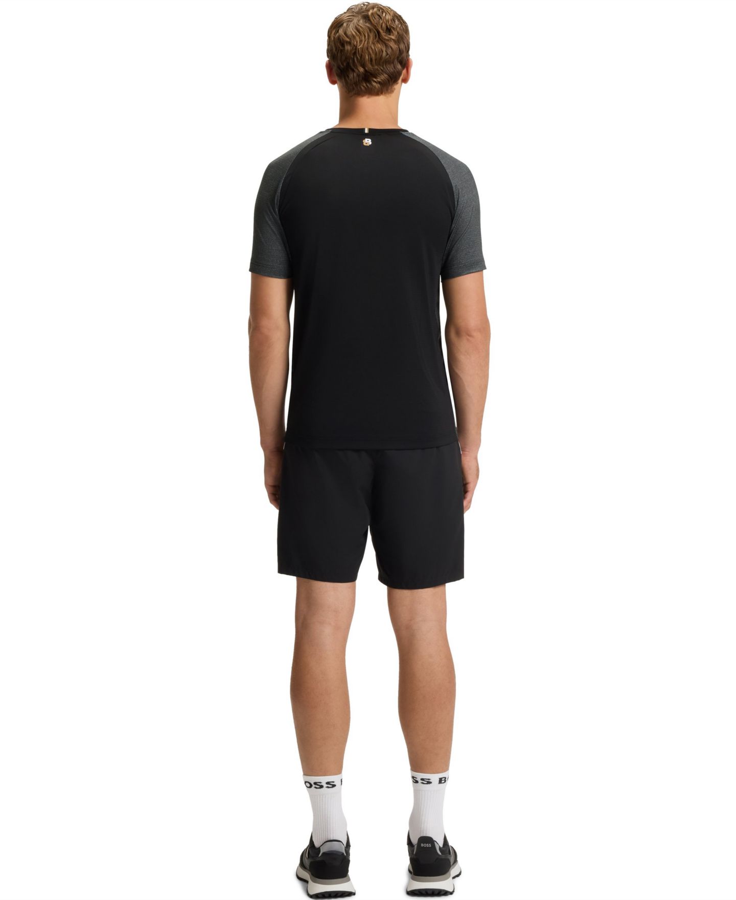 Мужская футболка Hugo Boss Mesh Jersey Slim-Fit, цвет: Чёрный — фото 2