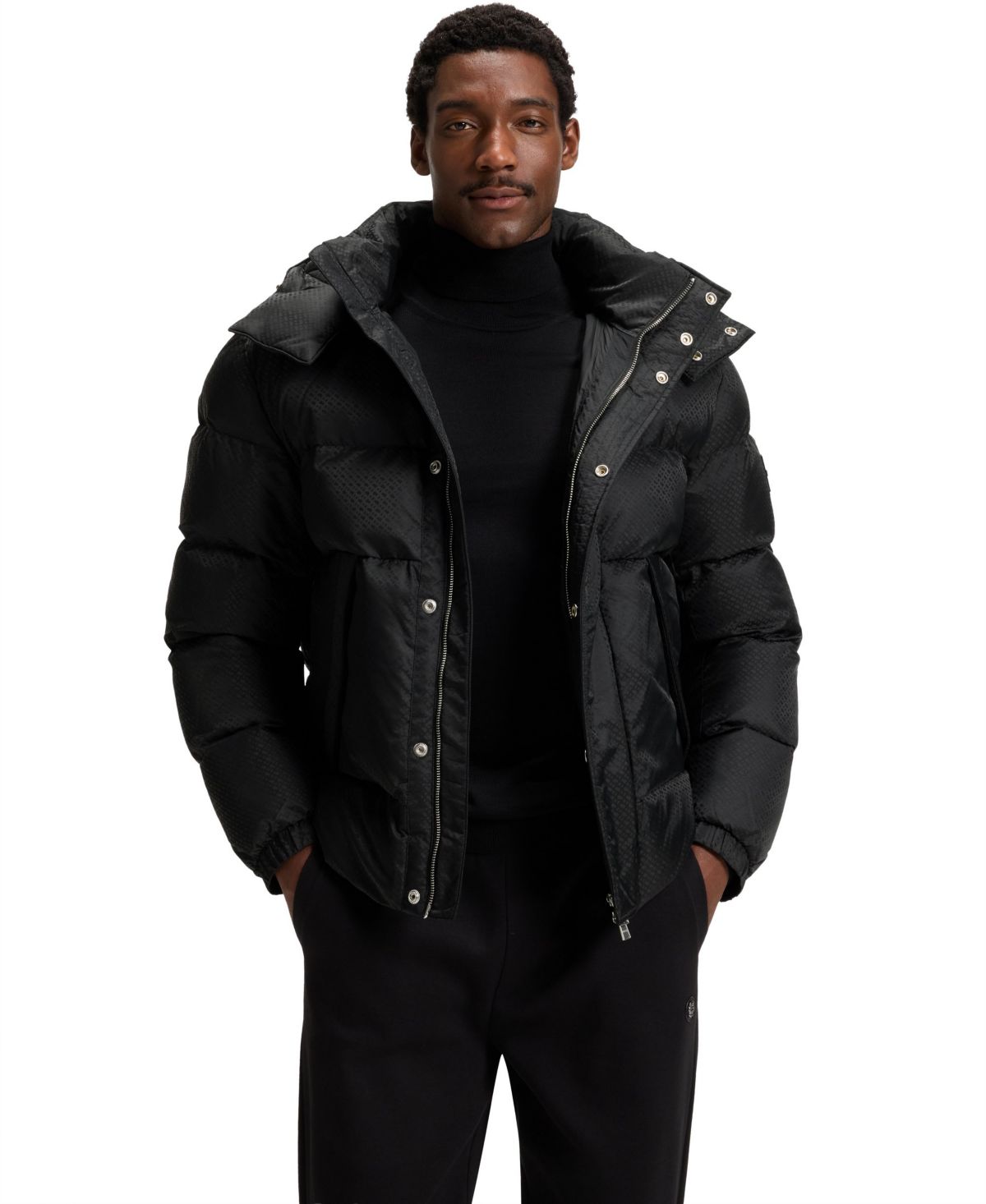 Мужская водоотталкивающая жаккардовая куртка Hugo Boss