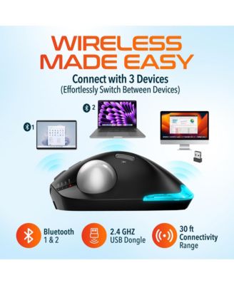 T100 Ergonomic Tilt Wireless Trackball Computer Mouse