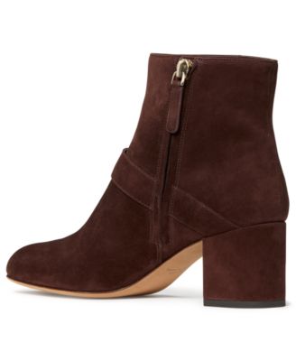 Women's Spade Flower Block Heel Ankle Booties