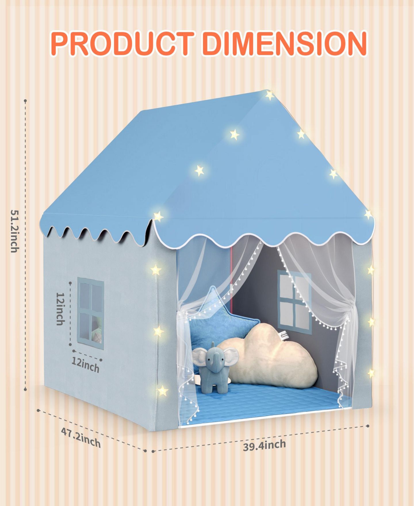 Детская игрушка SUGIFT Star Lights Playhouse Tent, Ages 3+, цвет: Синий — фото 3