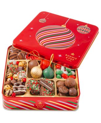 Bonnie & Pop - Christmas Red Ornament Sweets Gift Tin, 6 Sections