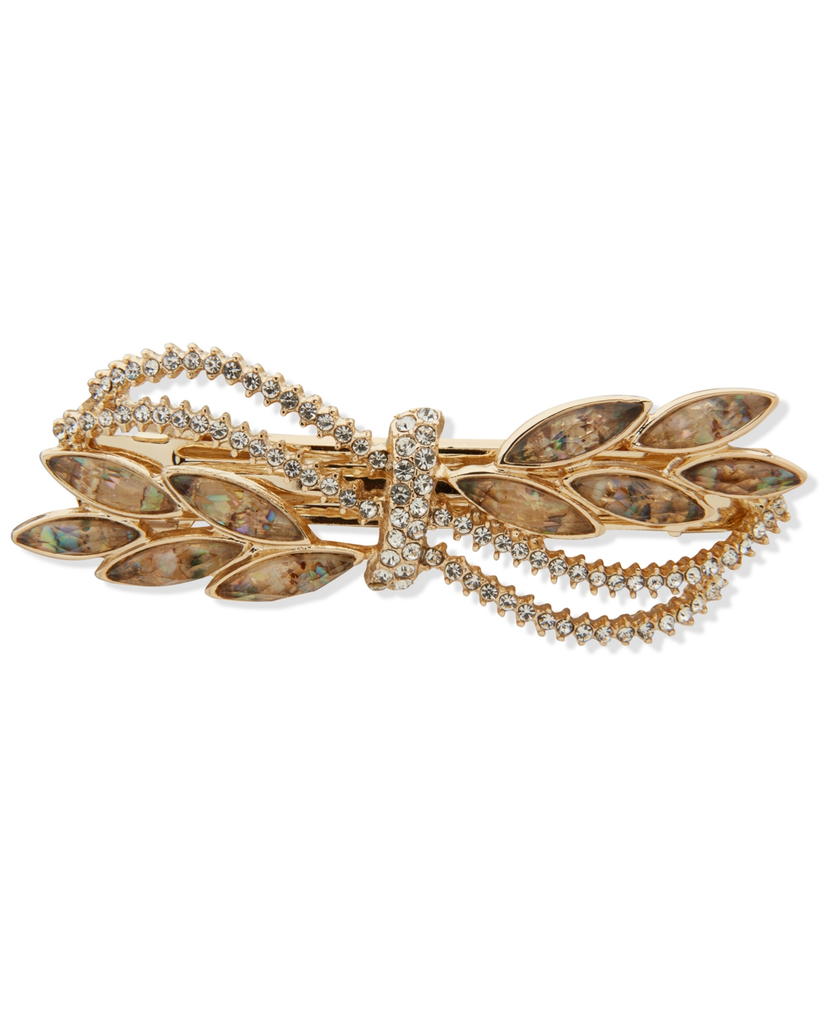 Lonna & Lilly Glass And Abalone Stone Barrette In Gold