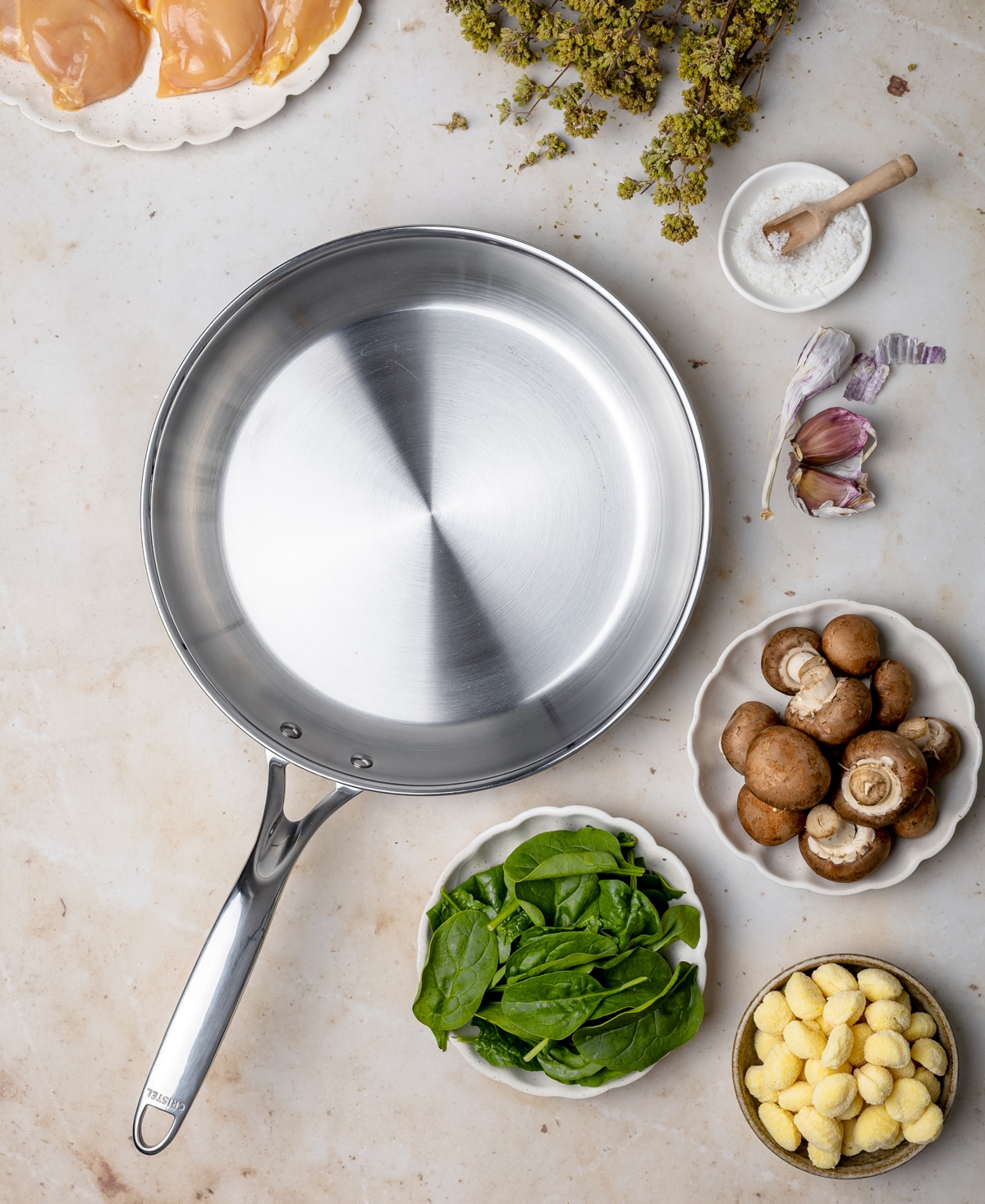 Cristel Castel Pro Ultraply Stainless Steel 12" Frying Pan In Metallic