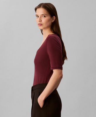 Women's Scoop Neck Ribbed T-Shirt