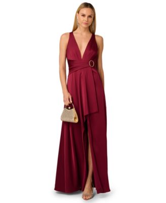 Women's Stretch Satin Long Dress