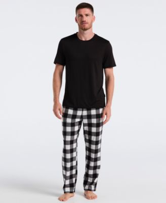 Men's Fleece Buffalo Plaid Print Sleep Pants