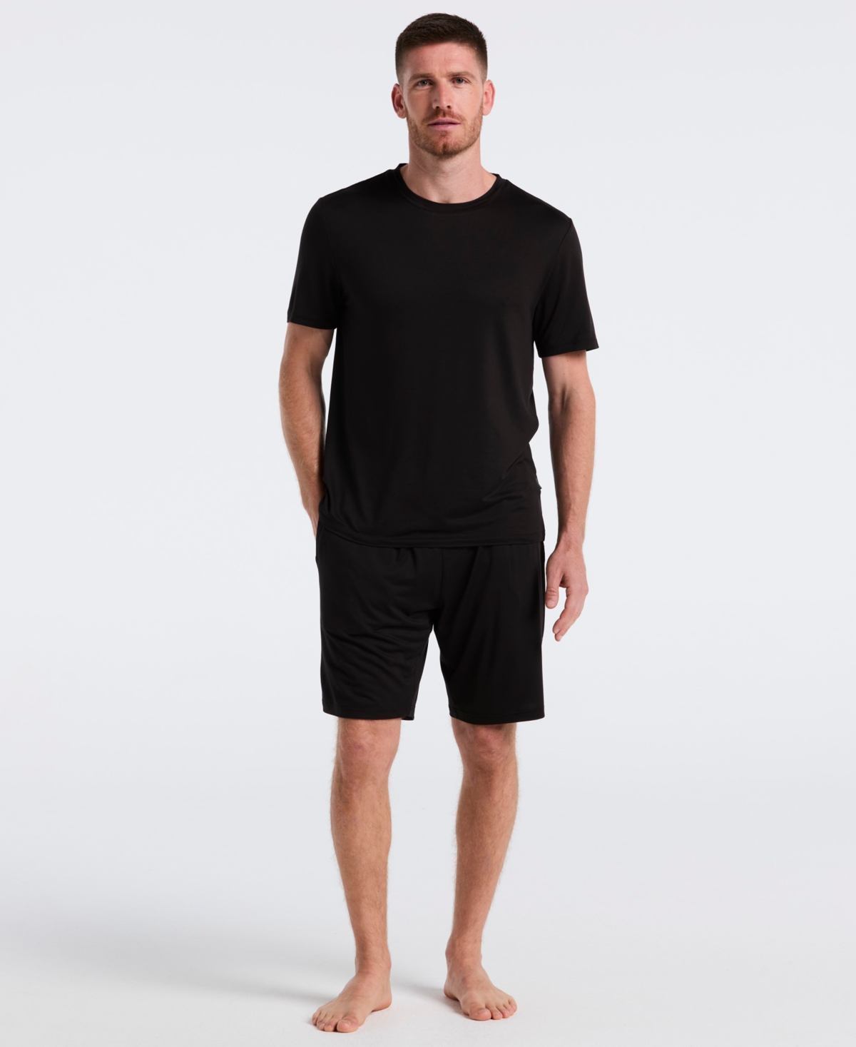 Perry Ellis Portfolio Men's Crewneck Pajama T-shirt In Black
