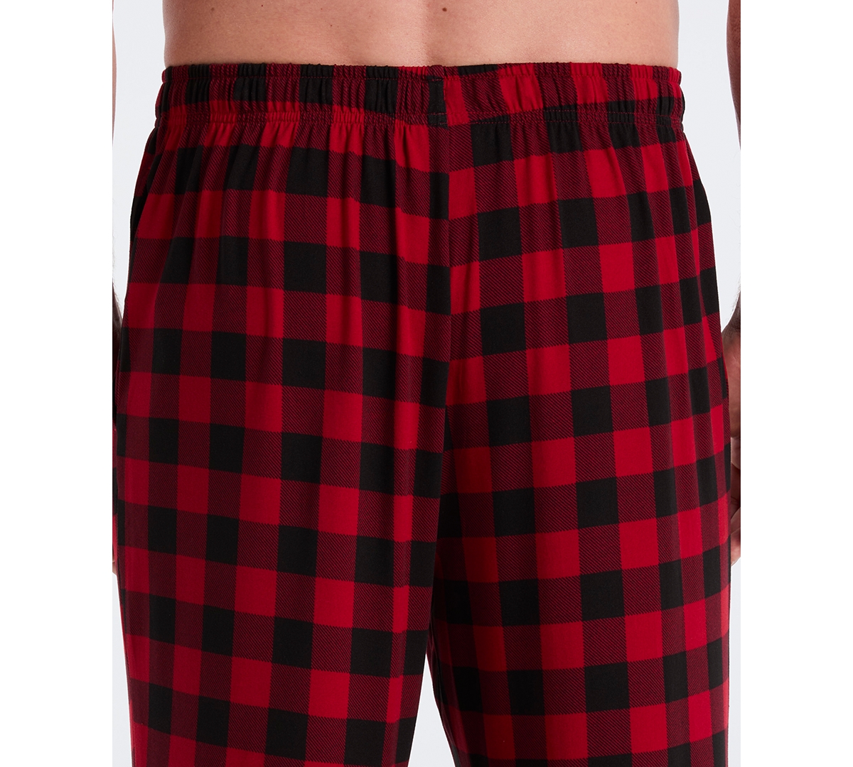 Perry Ellis Portfolio Men's Deluxe Touch Buffalo Plaid Sleep Pants In Red