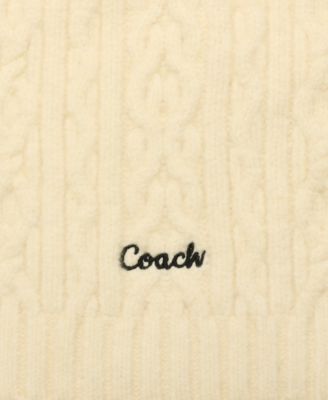 Women's Embroidered Cable-Knit Muffler Scarf