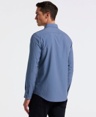 Men's Long Sleeve Geometric Print Shirt