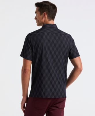 Men's Short Sleeve Cube Geo Jacquard Shirt